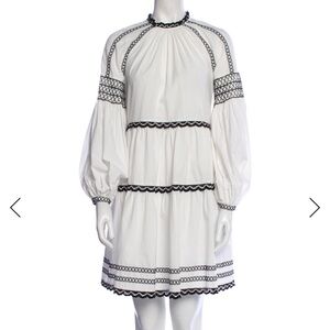 Ulla Johnson White and Black Midi Dress